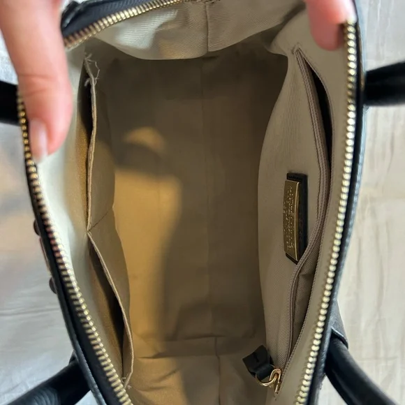 Valentino | Minimi Rock Leather Studded Satchel | Black | Top Handle Bag - Picture 3 of 8